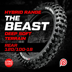Llanta Plews Tyres The Beast Extreme/Hybrid 120/100-18 Trasera para Enduro